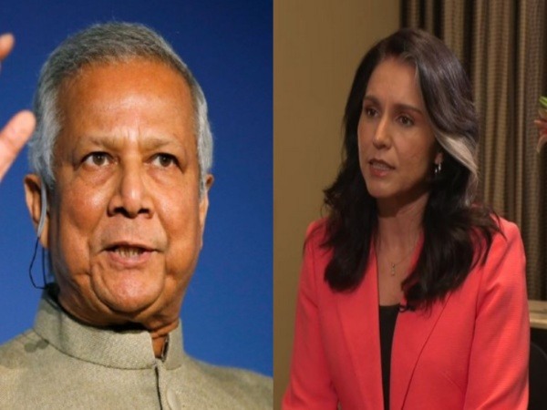 Bangladesh Chief Advisor Muhammad Yunus and US Director of National Intelligence Tulsi Gabbard (Photo/ANI and Reuters)