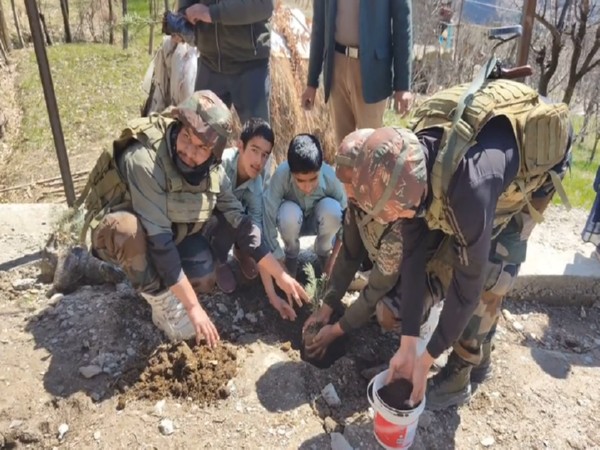 Indian Army plantation drive in Doda (Photo/ANI)