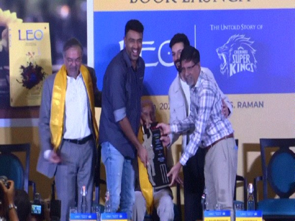 Ravichandran Ashwin felicitated by Kris Srikkanth. (Photo- ANI)