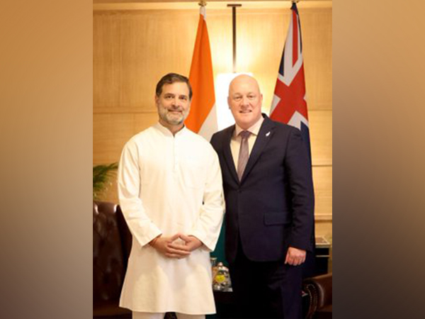  Congress leader Rahul Gandhi calls on New Zealand Prime Minister Christopher Luxon (Photo/ANI)
