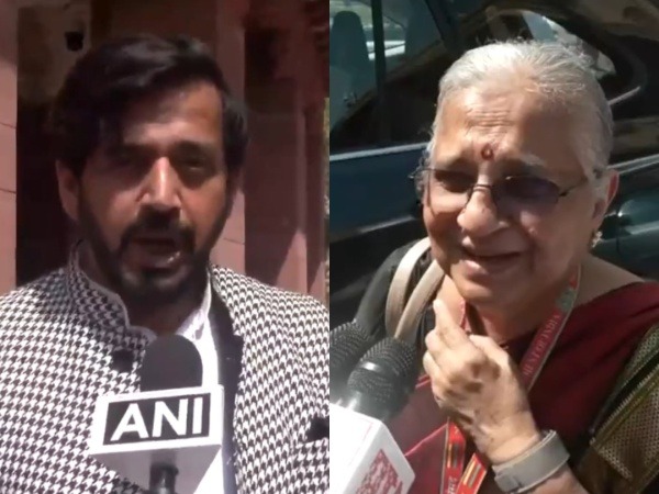 BJP MLA Ravi Kishan (L); RS MP Sudha Murthy (R) (Photo/ANI)