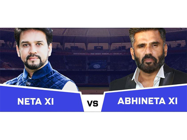 A cricket match between Netas and Abhinetas (Image source: X/@ianuragthakur)