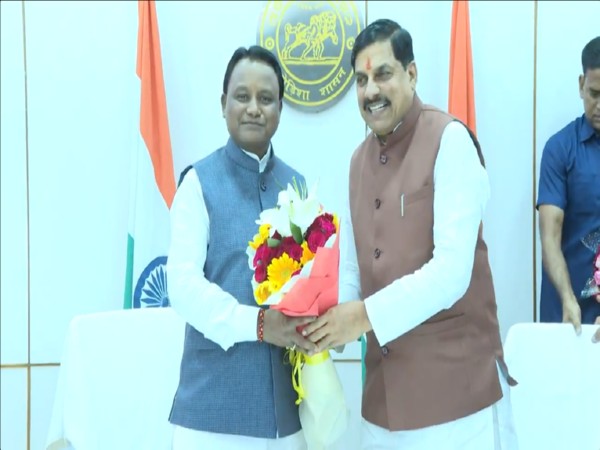 Madhya Pradesh Chief Minister Mohan Yadav and Odisha Chief Minister Mohan Charan Majhi (Photo/ANI)