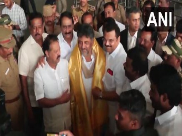 Karnataka Deputy CM DK Shivakumar reaches Chennai. (Photo/ANI)