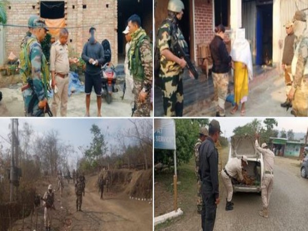 Visual of security forces conducting search ops in vulnerable districts of Manipur. (Photo source: @manipur_police)