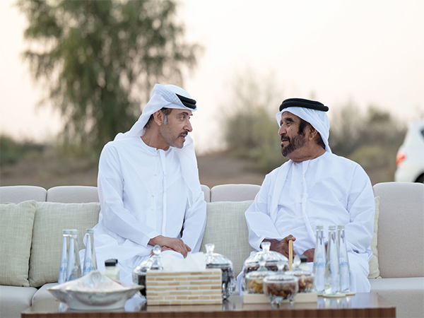 Hazza bin Zayed visits Saif bin Mohammed (Photo/WAM)