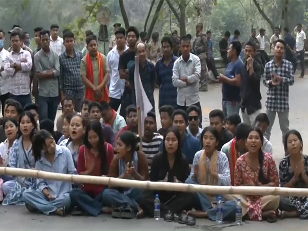 Twipra Students’ Federation protest in Agartala (Photo/ANI)