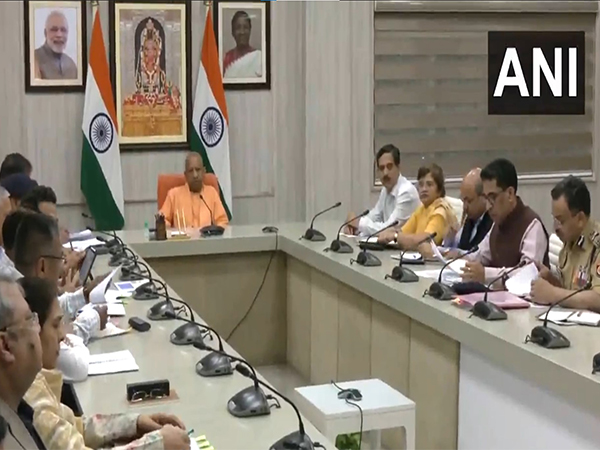 Uttar Pradesh CM Yogi Adityanath during meet with security officials (Photo: ANI)
