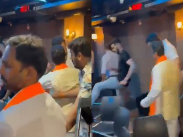 Visuals of Shiv Sena youth group vandalising the standup comedy set (Photo/ANI)