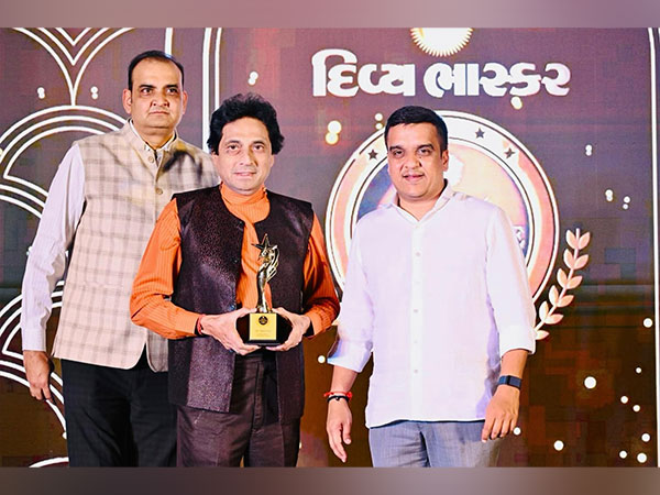 Writer and poet Dipak Desai received the Gujarat Excellence Award from Gujarat Home Minister Harsh Sanghavi