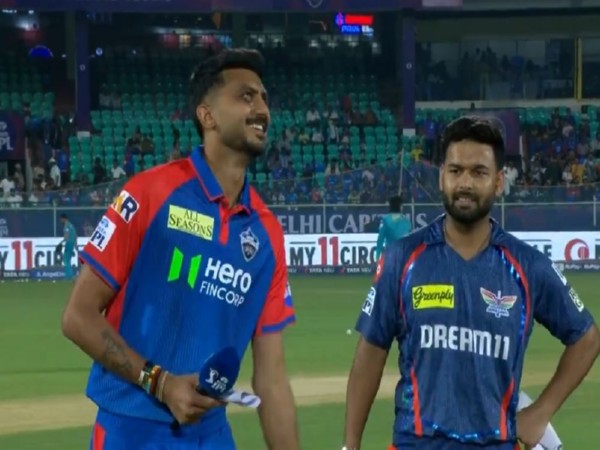DC captain Axar Patel and LSG skipper Rishabh Pant during toss (Photo: @ipl/X) 