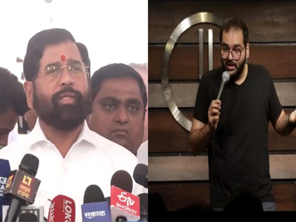 Eknath Shinde and Kunal Kamra (Photo: ANI)