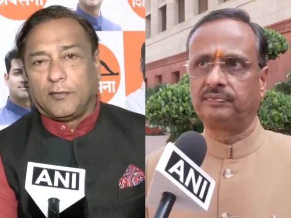 Shiv Sena leader Raju Waghmare and BJP MP Dinesh Sharma (Photo/ANI)