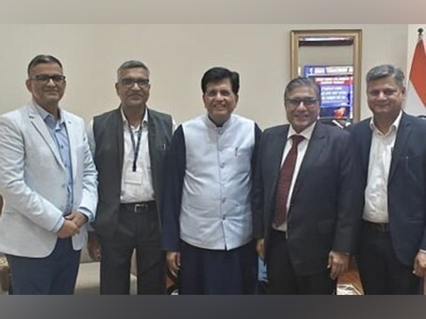 S Paramasivan (second from right) after taking over as Chairman of PEPC with Union Minister of Commerce and Industry Piyush Goyal (centre)