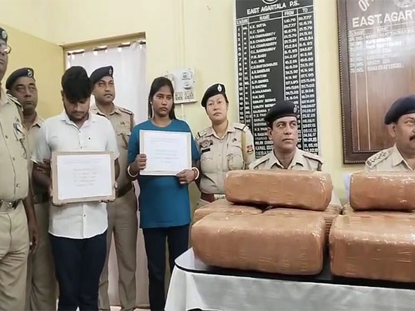 Police arrest 2 with large quantity of cannabis at Agartala (Photo/ANI)