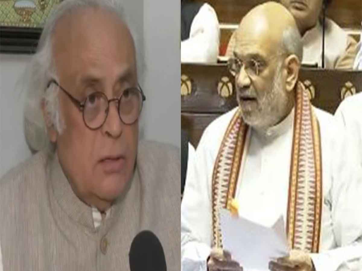 Congress leader Jairam Ramesh and Union Home Minister Amit Shah (Photo/ANI)