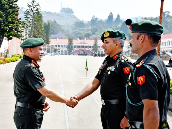 COAS General Upendra Dwivedi at Madras Regimental Centre, Wellington. (Photo/ANI)