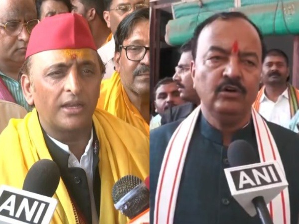 SP Chief Akhilesh Yadav and Deputy CM Keshav Maurya. (Photo/ANI)