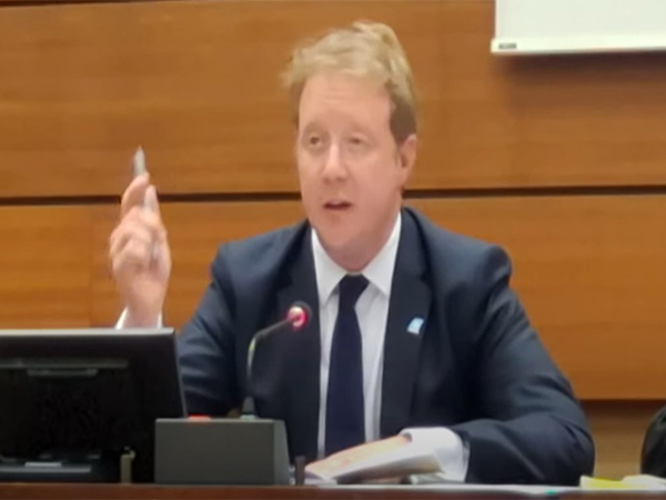 Former UK MP Paul Burstow speaks at a UNHRC side event in Geneva (Photo: YouTube: Bangladesh Awami League Official)