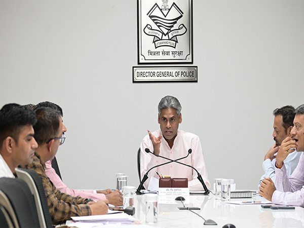 ADG V Murugeshan and district in-charge review police action taken in seven cases against directors of  LUCC (Photo/ANI) 