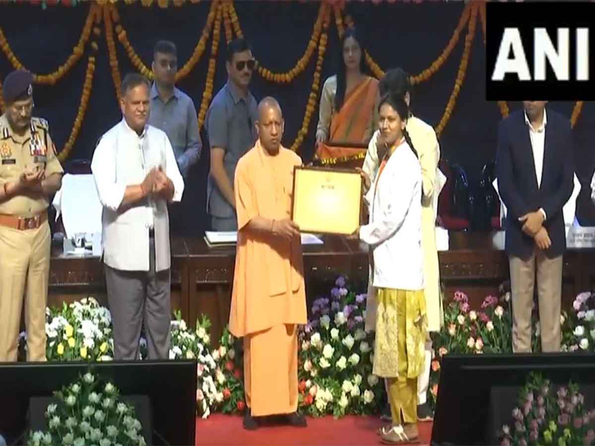 UP CM Yogi distributes appointment letters to 283 medical officers of AYUSH (Photo/ANI)