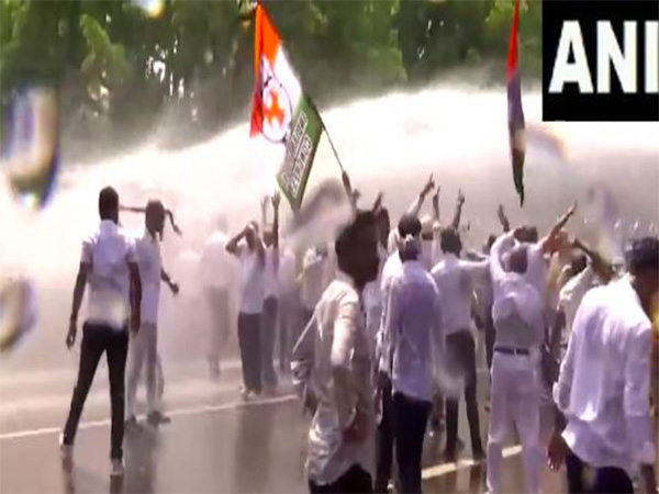 Police used water cannons against the protestors (Photo/ANI)
