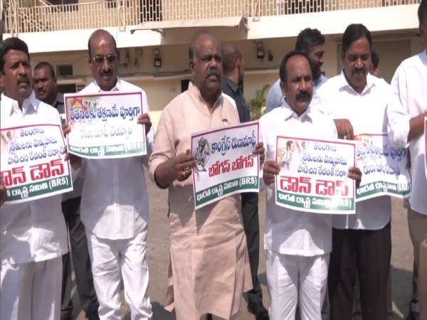 BRS MLCs in the Telangana Legislative Council (Photo/ANI)