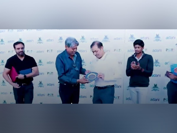 Adani Group Chairman Guatam Adani with PGTI President Kapil Dev (Photo/Adani Group)