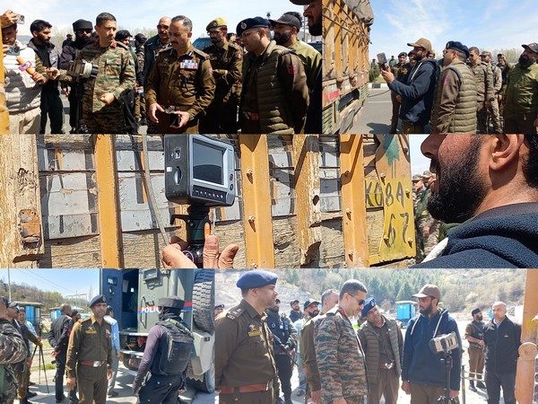Kulgam Police conducts high-tech checking operation at Nayug Tunnel (Photo/ANI) 