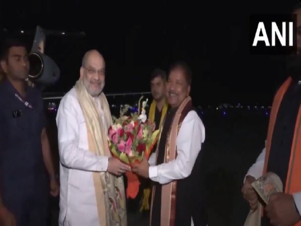 Amit Shah arrives in Patna for his two-day Bihar visit (Photo/ANI)