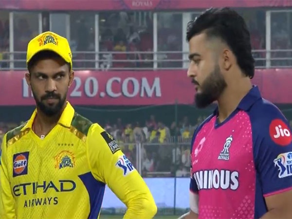 CSK captain Ruturaj Gaikwad and RR skipper Riyan Parag (Photo: @IPL/X) 