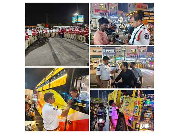 Cyberabad Traffic Police conducted a drunk-driving operation (Photo/ANI)