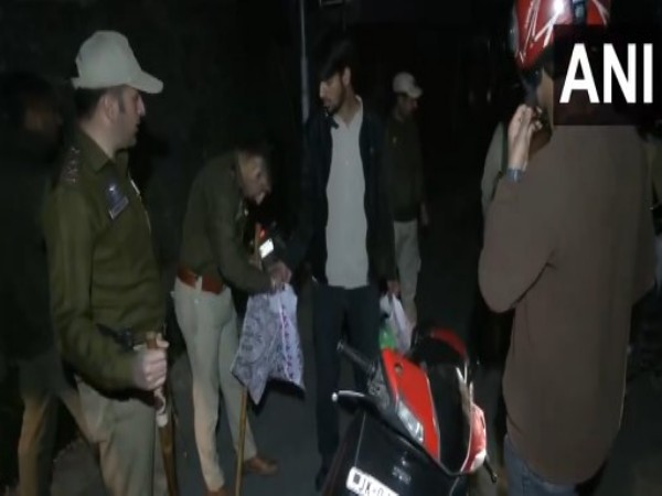 Visual of Police carrying out security check in Doda. (Photo/ANI)