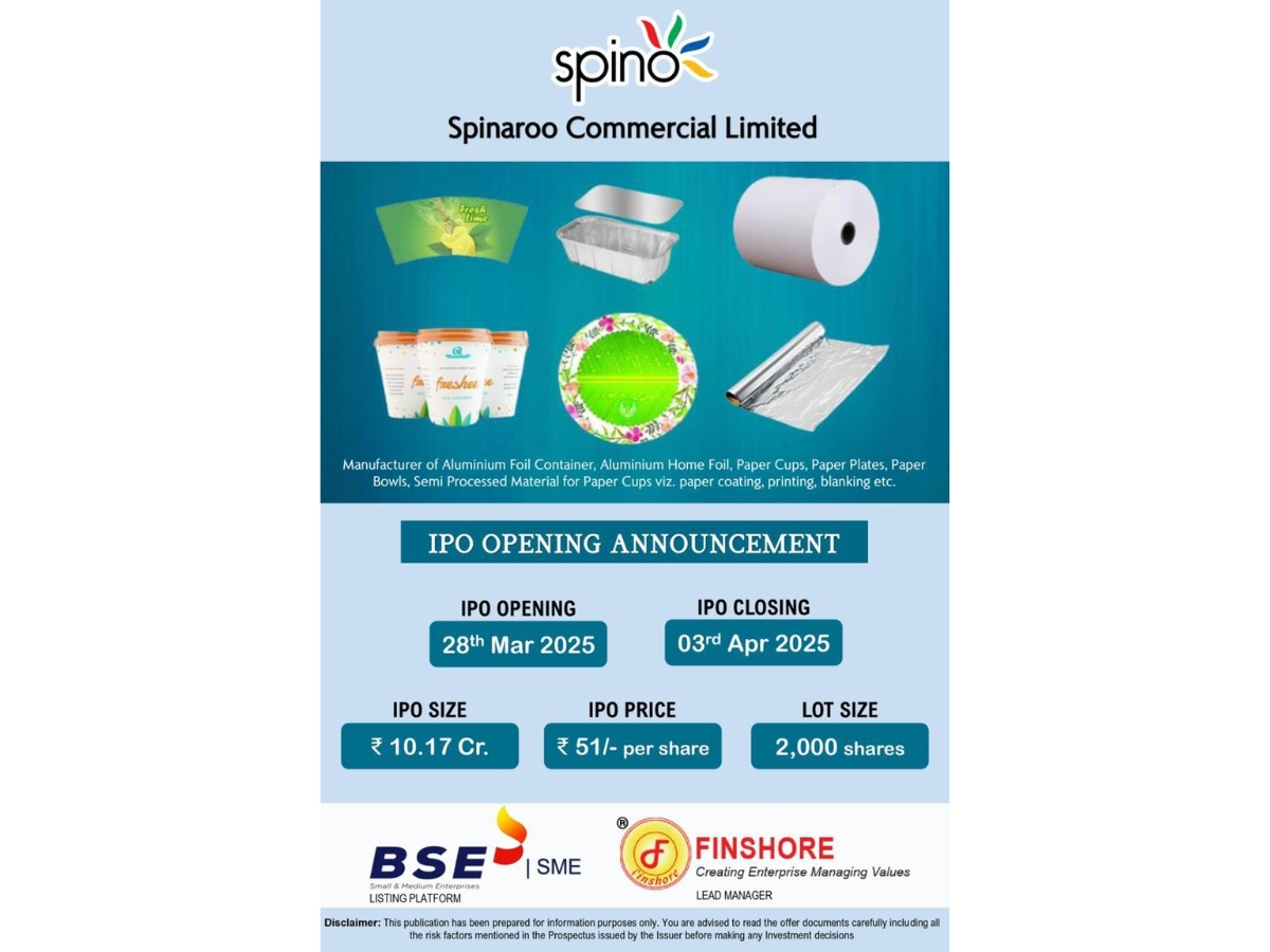Spinaroo Commercial Limited Announces IPO to Raise ₹1,016.94 Lakhs 