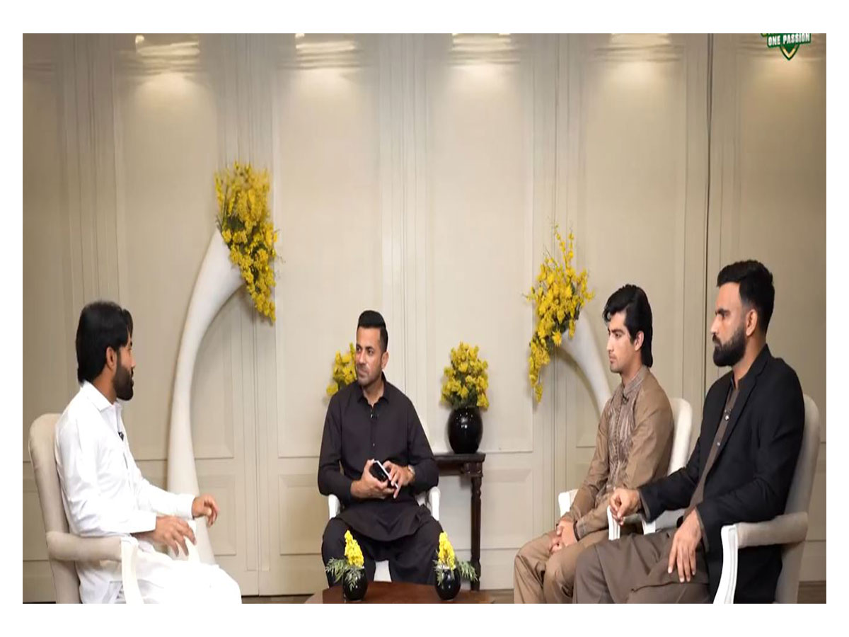 Mohammad Rizwan, Wahab Riaz, Naseem Shah and Fakhar Zaman (Photo: @TheRealPCB/X) 