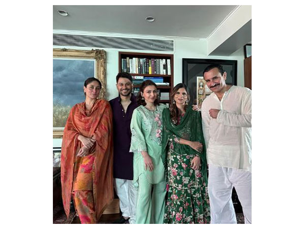 Saif Ali Khan and his family members (Image source: Saba Pataudi's Instagram)