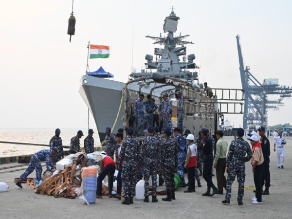 Indian Navy Ships arrive in Yangon today with relief assistance (Photo/X@DrSJaishankar)