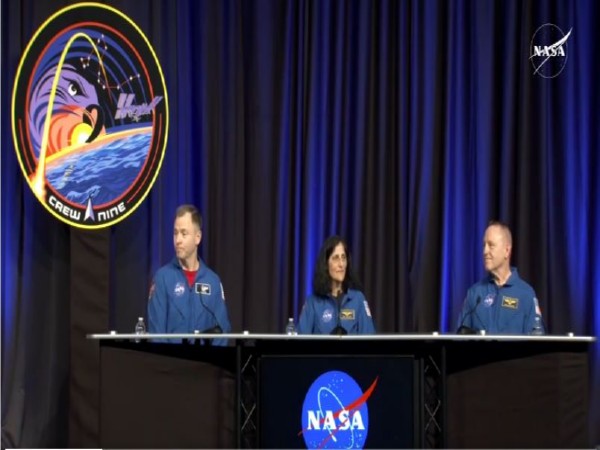 NASA Astronauts Nick Hague, Suni Williams, and Butch Wilmore (Photo/Screengrab from the NASA's SpaceX Crew-9 Post-Flight News Conference)