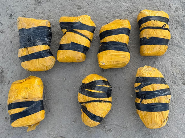 The seized packets of heroin. (Photo/ANI)