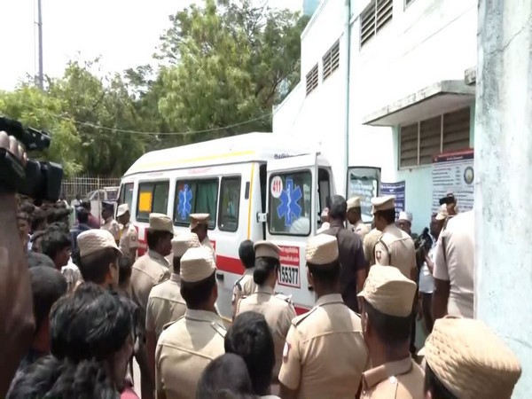 Police officials at Rajaji Hospital in Madurai (Photo/ANI)