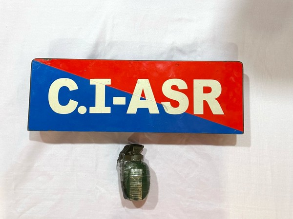 One hand grenade recovered during operation (Photo/ @DGPPunjabPolice)