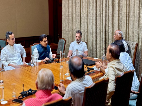 INDIA bloc floor leaders' held a meeting in Parliament to discuss the strategy over the Waqf Amendment Bill (Photo/AICC)