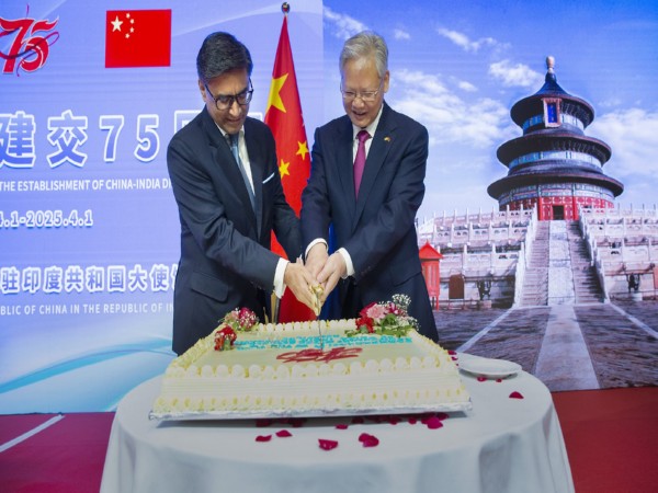 Chinese Ambassador to India Xu Feihong with  Foreign Secretary Vikram Misri (Photo/X@China_Amb_India)