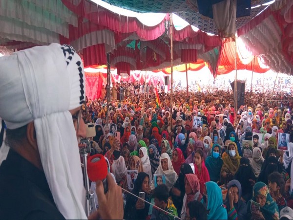 Sit-in being held by BNP-M at Lakpass (Image Credit: X/@MediaCellBNP_)
