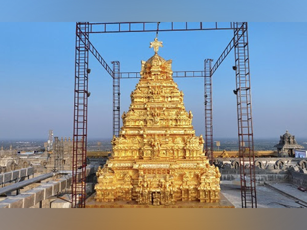 Mantra Gold Coatings installs World's largest Gold-Plated Vimana Gopuram at Sri Lakshmi Narasimha Swamy Temple in Hyderabad