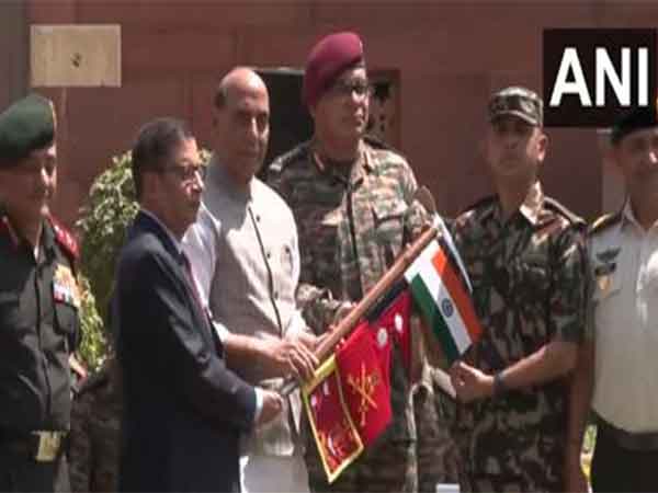 Defence Minister Rajnath Singh flagged off three mountaineering expeditions (Photo/ANI)