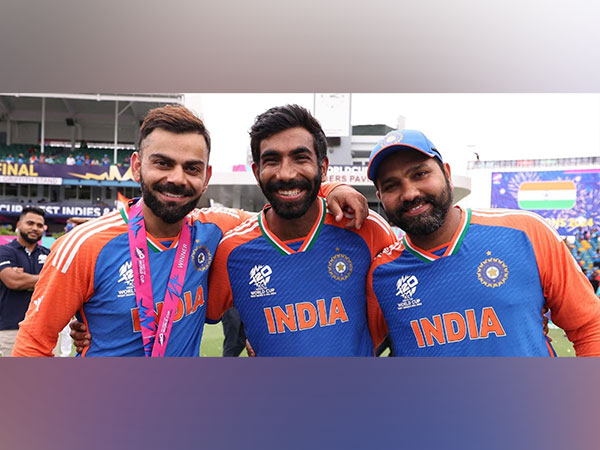 Virat Kohli, Jasprit Bumrah and Rohit Sharma (Photo: ICC) 