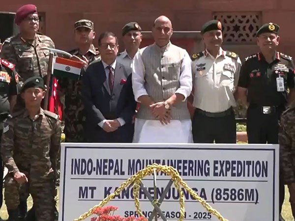 Defence Minister Rajnath Singh flagged off three mountaineering expeditions (Photo/ANI)