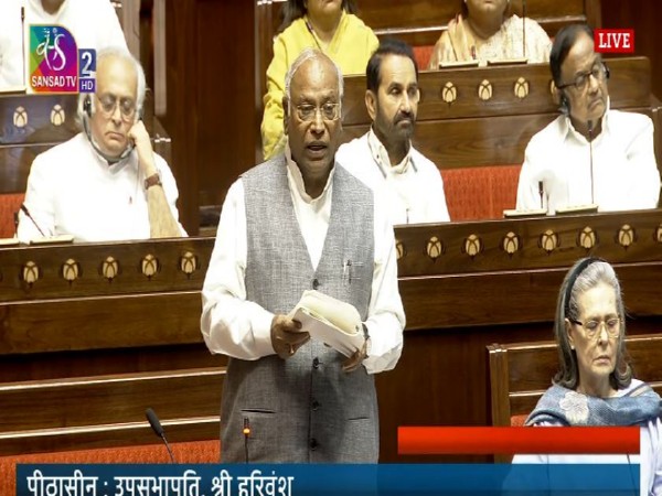 Congress chief Mallikarjun Kharge (Photo/Sansad TV)