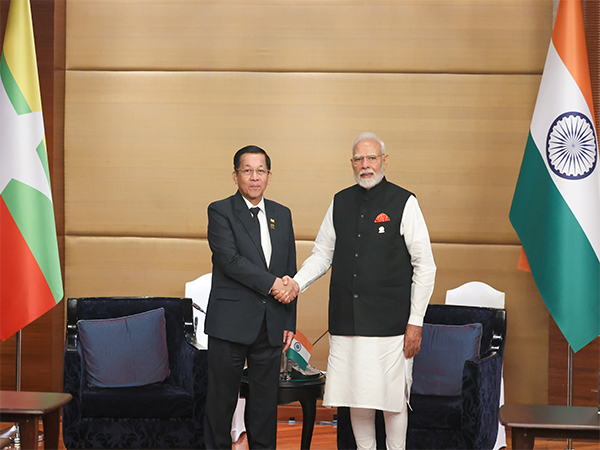 Prime Minister Narendra Modi with Senior General of Myanmar, Aung Hlaing (Image: X@narendramodi)